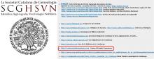 Web del CEC a la Societat Catalana de Genealogia